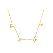 Load image into Gallery viewer, 925 Sterling Silver Plated Gold Fashion Simple Alphabet Mama Necklace