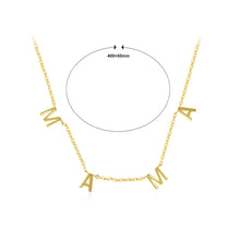 Load image into Gallery viewer, 925 Sterling Silver Plated Gold Fashion Simple Alphabet Mama Necklace
