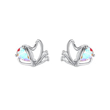 Load image into Gallery viewer, 925 Sterling Silver Simple Cute Hollow Butterfly Stud Earrings with Cubic Zirconia