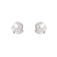 Load image into Gallery viewer, 925 Sterling Silver Fashion Simple Irregular Lava Texture Imitation Pearl Stud Earrings