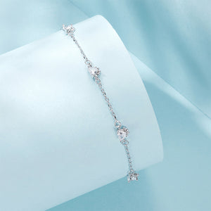 925 Sterling Silver Simple Cute Cat Claw Bracelet with Cubic Zirconia