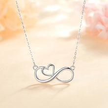 Load image into Gallery viewer, 925 Sterling Silver Simple and Fashion Infinity Symbol Heart-shaped Pendant with Necklace