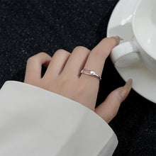 Load image into Gallery viewer, 925 Sterling Silver Simple Personalized Hollow Oval Imitation Pearl Geometric Adjustable Ring