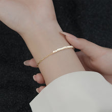 Load image into Gallery viewer, 925 Sterling Silver Plated Gold Fashion and Elegant Irregular Imitation Pearl Chain Bracelet