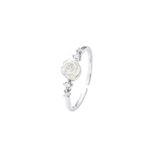Load image into Gallery viewer, 925 Sterling Silver Simple Fashion Rose Adjustable Open Ring with Cubic Zirconia