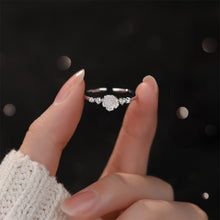 Load image into Gallery viewer, 925 Sterling Silver Simple Fashion Rose Adjustable Open Ring with Cubic Zirconia