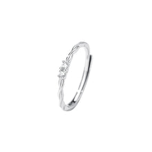 Load image into Gallery viewer, 925 Sterling Silver Simple Fashion Twist Geometric Adjustable Open Ring with Cubic Zirconia