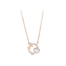 Load image into Gallery viewer, Fashion and Simple Plated Rose Gold Shell Starfish Pendant with Cubic Zirconia and Necklace