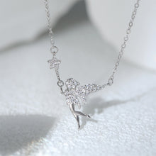 Load image into Gallery viewer, 925 Sterling Silver Fashion Dazzling Fairy Angel Pendant with Cubic Zirconia and Necklace