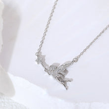 Load image into Gallery viewer, 925 Sterling Silver Fashion Dazzling Fairy Angel Pendant with Cubic Zirconia and Necklace