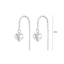 Load image into Gallery viewer, 925 Sterling Silver Simple and Fashion Heart-shaped Tassel Earrings