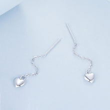 Load image into Gallery viewer, 925 Sterling Silver Simple and Fashion Heart-shaped Tassel Earrings