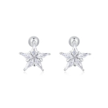 Load image into Gallery viewer, 925 Sterling Silver Simple Brilliant Star Stud Earrings with Cubic Zirconia