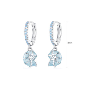 925 Sterling Silver Fashion Creative Enamel Conch Earrings with Cubic Zirconia