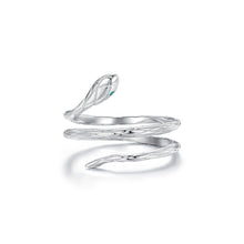 Load image into Gallery viewer, 925 Sterling Silver Fashion Personality Snake-shaped Multi-layer Adjustable Open Ring with Cubic Zirconia