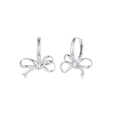 925 Sterling Silver Simple Sweet Ribbon Earrings