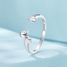 Load image into Gallery viewer, 925 Sterling Silver Simple Cute Dachshund Adjustable Open Ring