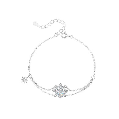 925 Sterling Silver Fashion Temperament Eight-pointed Star Bracelet with Cubic Zirconia
