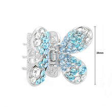 Load image into Gallery viewer, Butterfly Hair Clip in Light Blue and Silver Austrian Element Crystals