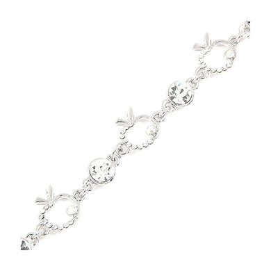 Apple Bracelet with Silver Austrian Element Crystals