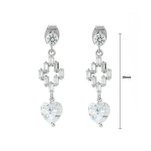 Load image into Gallery viewer, Trendy Heart and Cross Earrings with Silver CZ