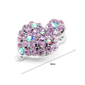 Dazzling Heart Hair Clip with Purple CZ and Austrian Element Crystals (1pc)