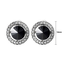 Load image into Gallery viewer, Elegant Earrings with Black Crystal Glass and Silver Austrian Element Crystals