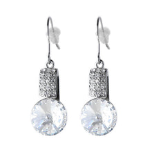 Load image into Gallery viewer, Elegant Earrings with Silver Crystal Glass and Silver Austrian Element Crystals
