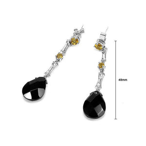 Earrings in Silver 925 with Citrine and Onyx