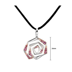 Pendant in Silver 925 with Rhodolite and Silk Cord