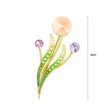 Load image into Gallery viewer, Flower Buds and Leaves Brooch with Multi-colour Austrian Element Crystals and Crystal Glass