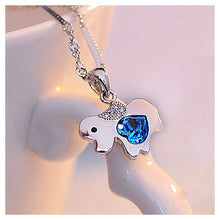 Load image into Gallery viewer, Chinese Zodiac Dog Pendant with Blue Austrian Element Crystal and Necklace