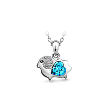 Load image into Gallery viewer, Chinese Zodiac Ram Pendant with Blue Austrian Element Crystal and Necklace