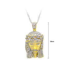 Load image into Gallery viewer, K Gold Plated 925 Sterling Silver Portrait Pendant with White Cubic Zircon and Necklace