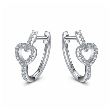 Fashion Heart-shaped Earrings with White Cubic Zircon