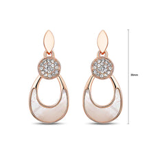 Load image into Gallery viewer, Fashion Rose Golden Plated Water Drop Earrings with White Austrian Element Crystal