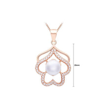 Load image into Gallery viewer, 925 Rose Golden Plated Pendant with White Cubic Zircon and Necklace - Glamorousky