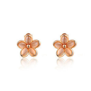 Fashion Rose Gold Plated with Orange Opal Earrings