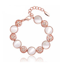 Load image into Gallery viewer, Temperament Lily Bracelet with White Austrian Element Crystal Sand Fashion Cat’s Eye