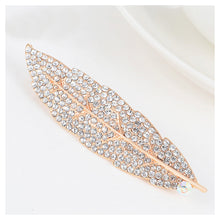 Load image into Gallery viewer, Maple Leaf Hairpin with White Austrian Element Crystals
