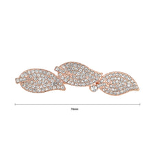 Load image into Gallery viewer, Three-leaf Hairpin with White Austrian Element Crystals