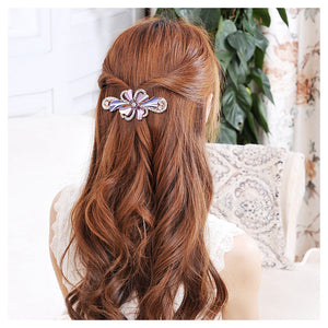 Ribbon Hairpin with Purple Austrian Element Crystals