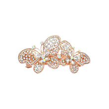 Load image into Gallery viewer, Butterfly Hairpin with White Austrian Element Crystals