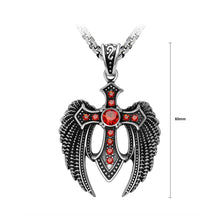 Load image into Gallery viewer, Fashion Cross Stainless Steel Pendant with Red Cubic Zircon and Necklace