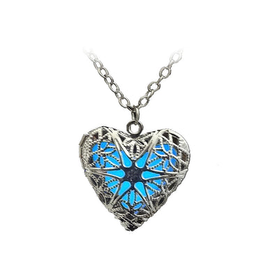 Fashion Heart-shaped Luminous Photo Box Pendant with Necklace