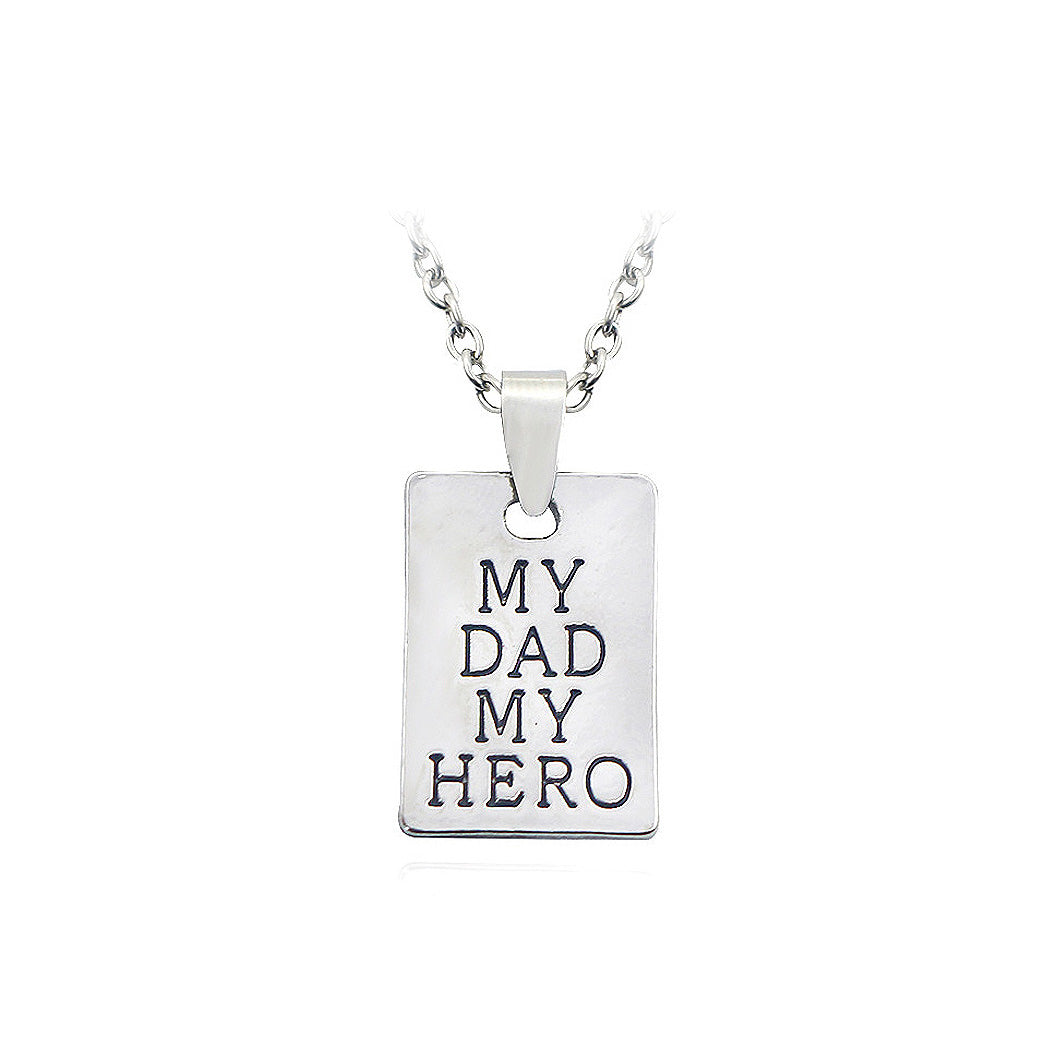 Fashion My Father My Hero Pendant with Necklace