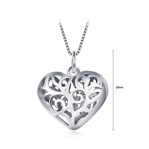 925 Sterling Silver Heart Pendant with Necklace