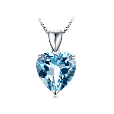 Fashion Valentine's Day Heart Pendant with Blue Austrian Element Crystal and Necklace