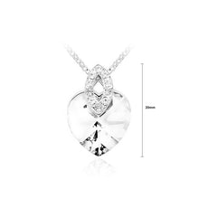 Load image into Gallery viewer, Valentine&#39;s Day Heart Pendant with White Austrian Element Crystal and Necklace