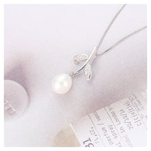 Load image into Gallery viewer, 925 Sterling Silver Mother&#39;s Day Leaves Pendant with Fashion Pearl and Necklace
